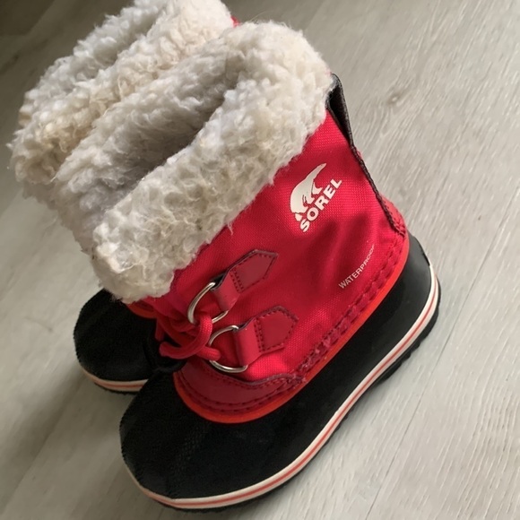 SOREL Girl Boots Yoot PAC waterproof size 10 winter snow hot pin Sherpa lace up - Picture 5 of 10